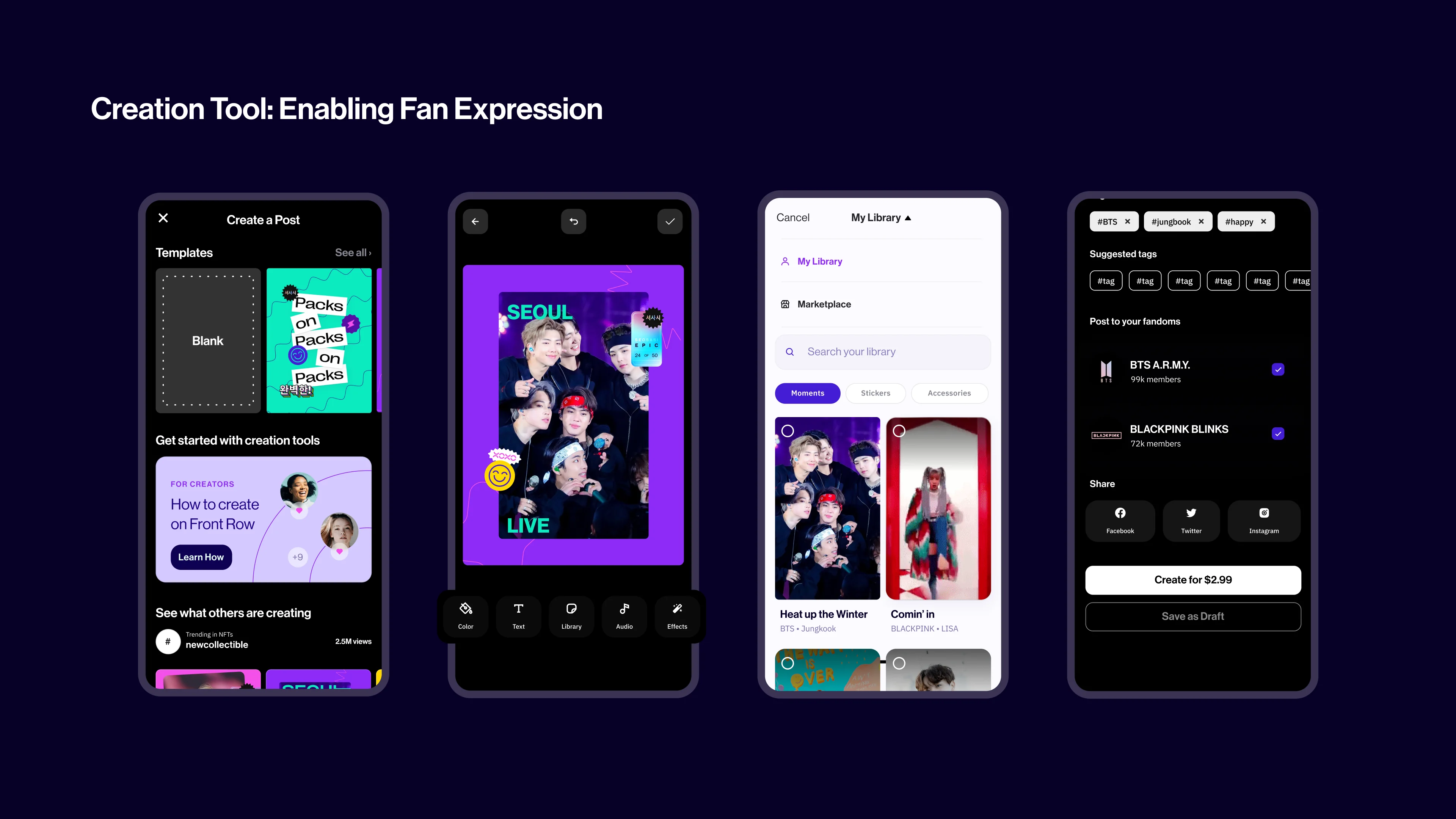 Creation Tool — enabling fan expression